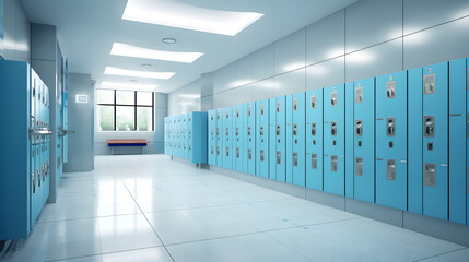 Locker in school hallways created with Generative AI