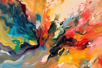 Oil paint drawing Abstract colored background (AI generated)