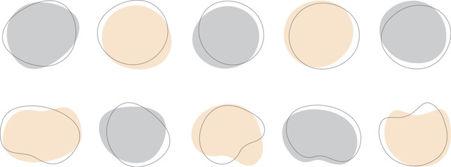 かわいい抽象的なゆるゆるフレーム　Set of cute abstract