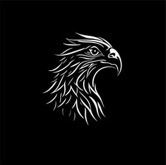 line art illustration design, eagle bird logo
