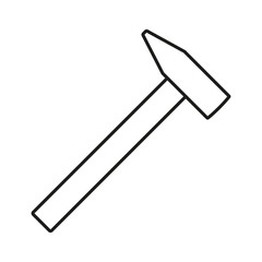 hammer icon. Line outline, hammer outline vector sign.