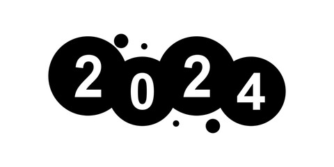 2024 new year logo text design. 2024 number design template. Calendar simple icon. Modern abstract banner. Vector graphic illustartion
