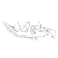 Vector map of the province of Kepulauan Riau highlighted highlighted in black on the map of Indonesia.