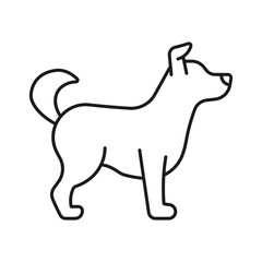 Dog breed. Linear design. Dog side view.