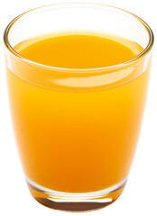 Glass of fresh orange juice isolated