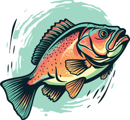 Obraz na płótnie Canvas Fishing vector, fish vector art, fishing, cartoon fish, happy fish, sad fish,