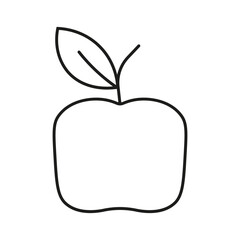 Delicious apple line art icon.