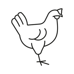 chiken icon, farm animal line sign.