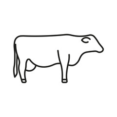 cow icon, farm animal line sign.