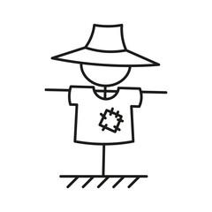scarecrow icon vector. Thin line scarecrow.
