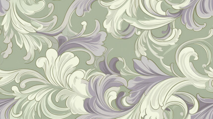 Seamless pattern background inspired by the organic and floral shapes of Art Nouveau design