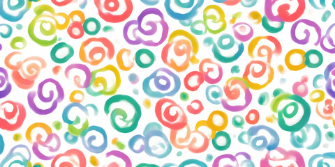 Vibrant multicolor playful spiral swirl background pattern created with generative ai