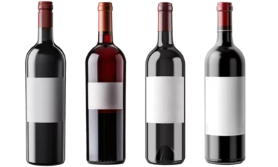 Foto op Canvas Set of Bordolese - bottle of red wine isolated on transparent background  © losmostachos