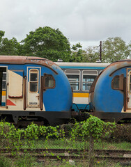 Close photograph of Trains at parking lot at Colombo, Sri Lanka
