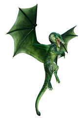 Fototapeta premium 3D Rendering Fairy Tale Dragon on White