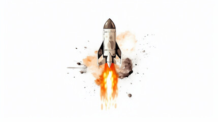 Cartoon style rocket UI imag