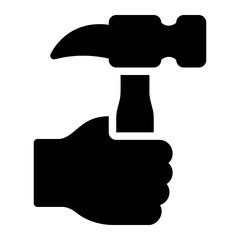 hammer glyph icon