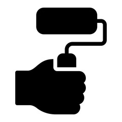 paint roller glyph icon