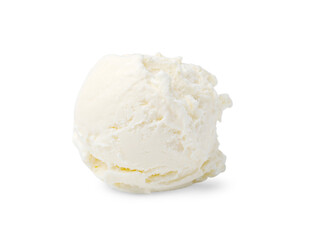 Fototapeta na wymiar Scoop of delicious vanilla ice cream isolated on white
