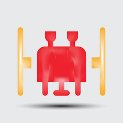 3d design icon heart symbol love. Vector illustration