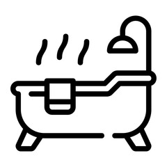 bath tub line icon
