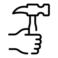 hammer line icon