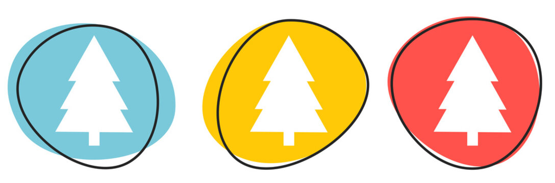 Button Banner für Website oder Business: Weihnachtsbaum, Tannenbaum oder Tanne