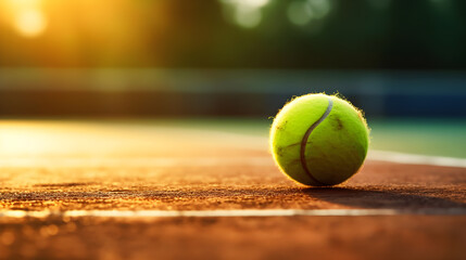 tennis ball on court created with Generative AI