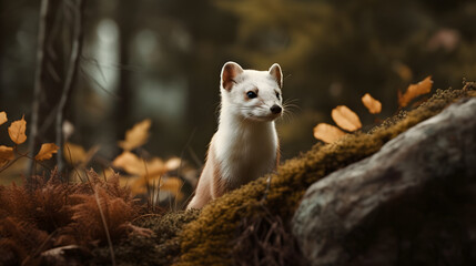Stoats in the Enchanting Boreal Forest. Generative AI