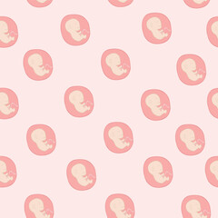Pattern embryo embryo pregnancy placenta umbilical cord vector illustration