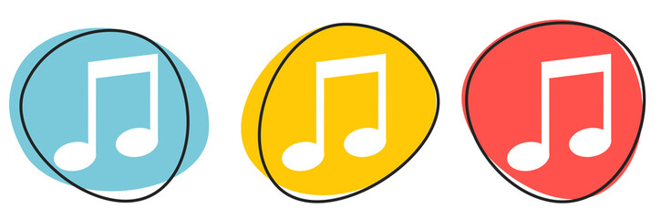 Button Banner für Website oder Business: Musik, Noten oder Lied