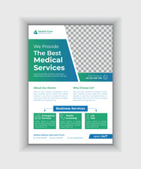 Medical and healthcare flyer template