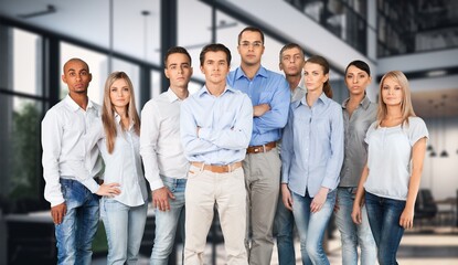 Fototapeta premium Corporate working team members in office