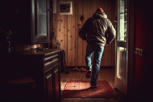A thief breaks into a home. Domestic robbery.
