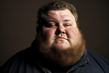 Obraz premium Overweight man. Concept of weight gain and unhealthy lifestyle