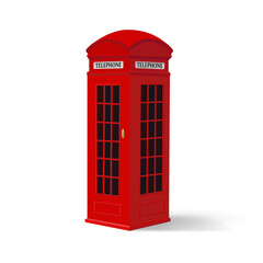 Illustration of a telephone box, detailed 3d icon illustration, London symbol - obrazy, fototapety, plakaty