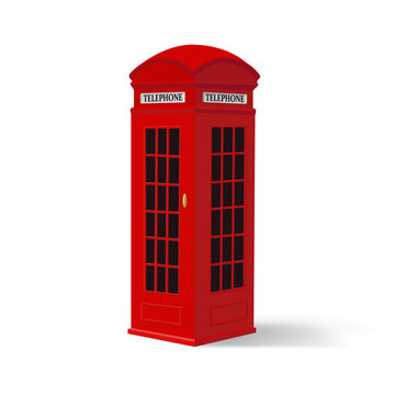 Illustration of a telephone box, detailed 3d icon illustration, London symbol