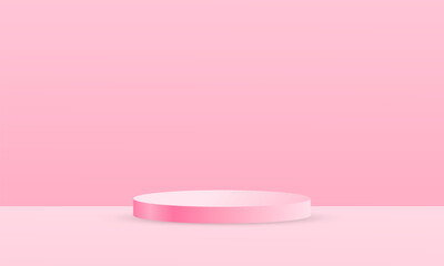 Pastel pink podium for product promotion