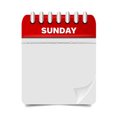 Desk portrait holiday calendar mockup template, wall calendar. Red blank calendar with folds and page tear marks