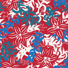 Red Floral Seamless Pattern Background