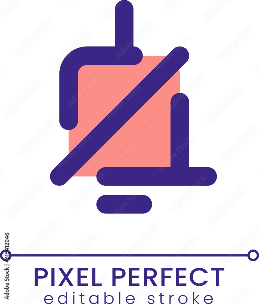 Poster mute notification sound pixel perfect rgb color ui icon. silent mode. simple filled line element. gu