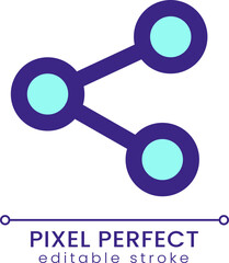 Share pixel perfect RGB color ui icon. Send link. Messenger communication. Simple filled line element. GUI, UX design for mobile app. Vector isolated pictogram. Editable stroke. Poppins font used