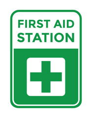 Fototapeta premium first aid station sign, cross, vector illustration 
