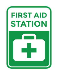 first aid station sign, cross, vector illustration 