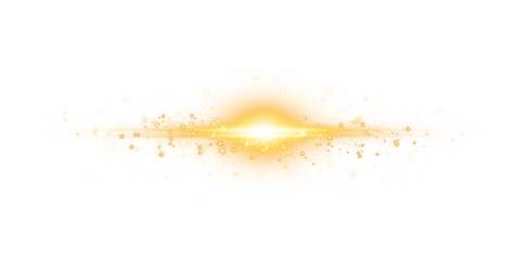 Golden star and sparks isolated on transparent background. Flares and sunbursts. Glowing light effects. PNG. © Orange Sky
