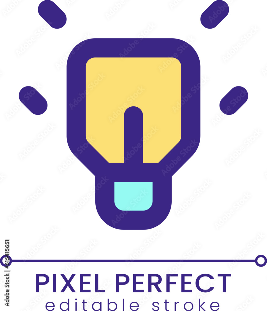 Poster messenger features pixel perfect rgb color ui icon. idea and solution. simple filled line element. g