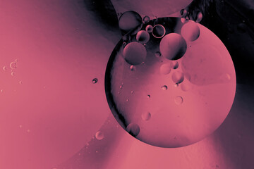 abstract pink background with water drop and circles