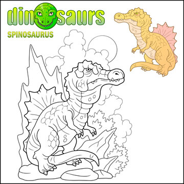 prehistoric dinosaur spinosaurus coloring book