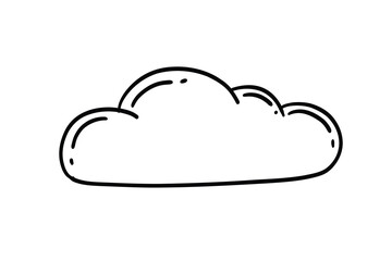 Vector Hand Drawn Cloud Isolated on White Background. Cartoon cloud in retro style. Clouds Set in Hand Drawn Vintage Retro Style Cartoon Clouds design elements. Engraving Style illustrations.