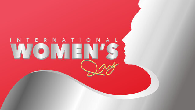 Vector illustration of international womens day celebration background. silhouette of women represent women empowerment day in metallic texture pattern design for wallpaper, banner, poster, greeting.